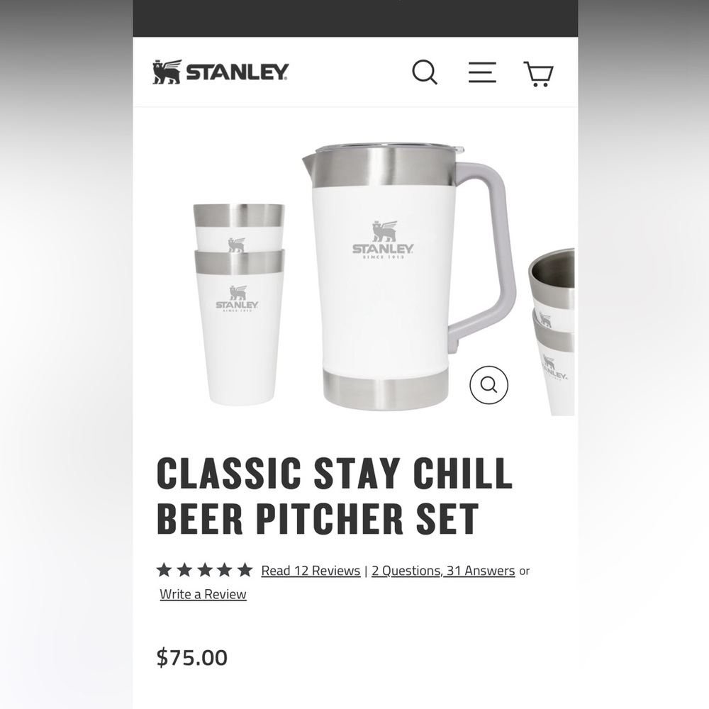 Stanley Stay Chill Pitcher Set - Polar - NEVER USED